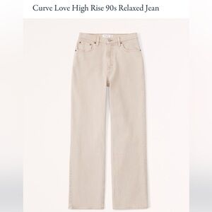 Abercrombie Curve Love High Rise 90s Relaxed Jeans - oat